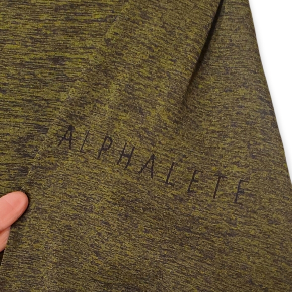 Alphalete Zenith 1/4 Zip Pullover Slim Fit Green & Black Space Dye Large - Picture 6 of 11